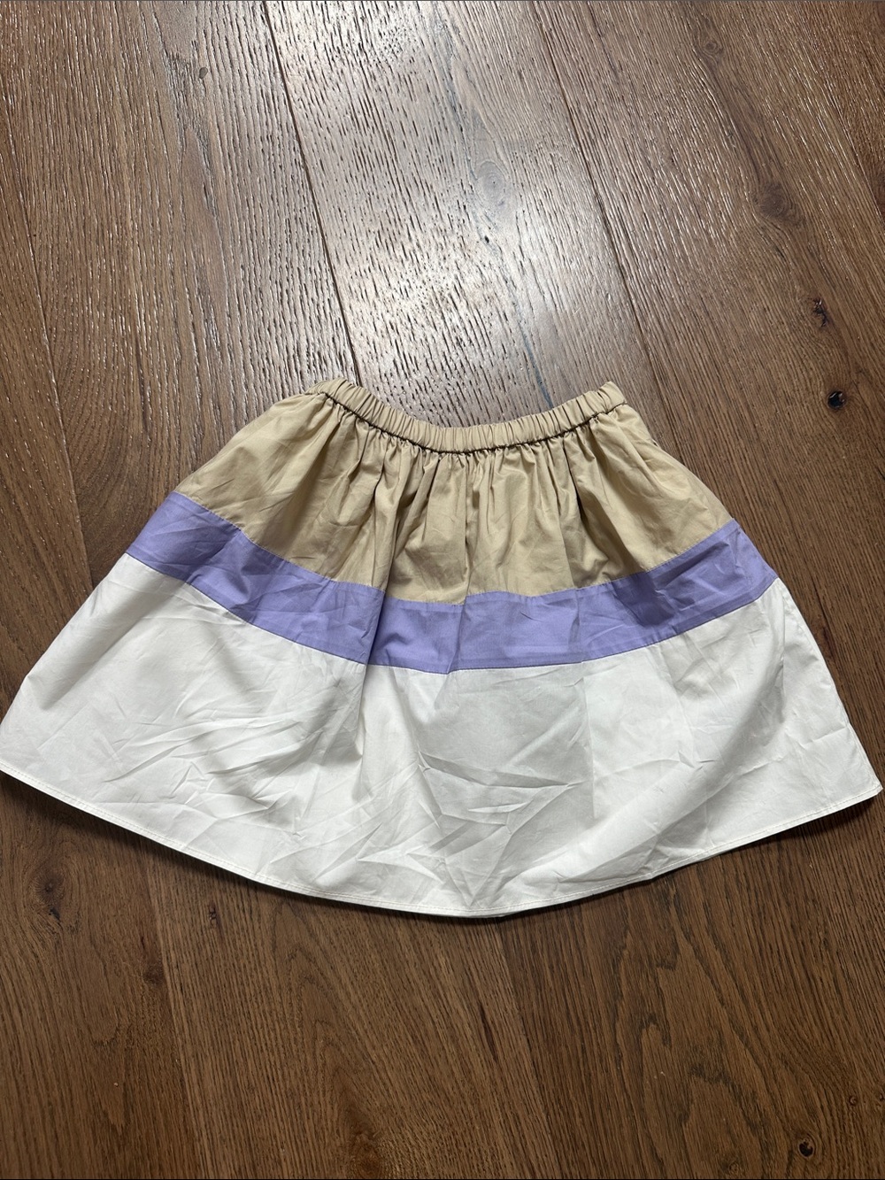 COS Colorblock Circle Skirt in White, Tan & Lavender